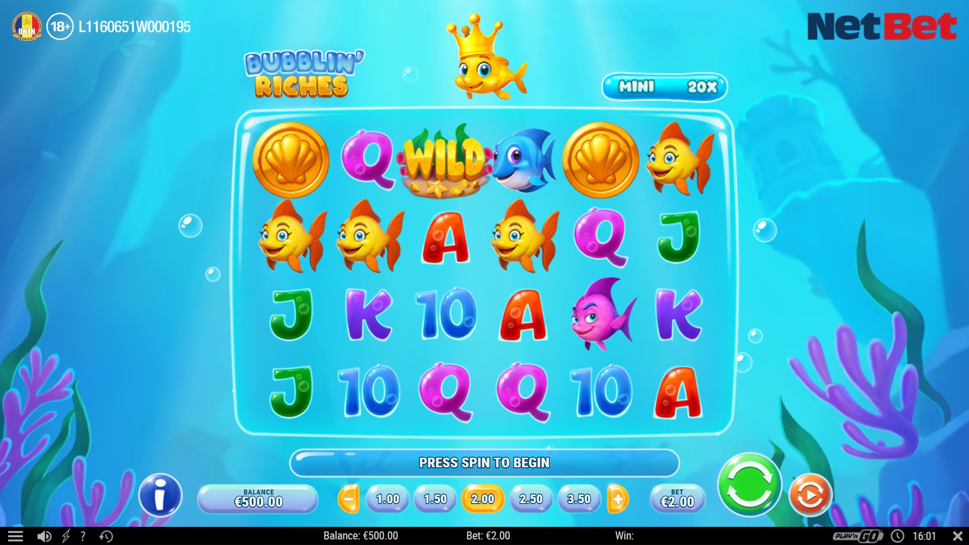 Slotul Bubblin’ Riches cu simboluri de pești și bonus special