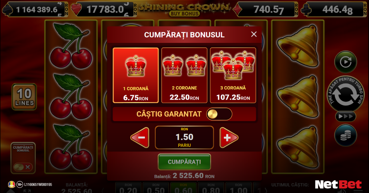 Shining Crown Buy Bonus functii